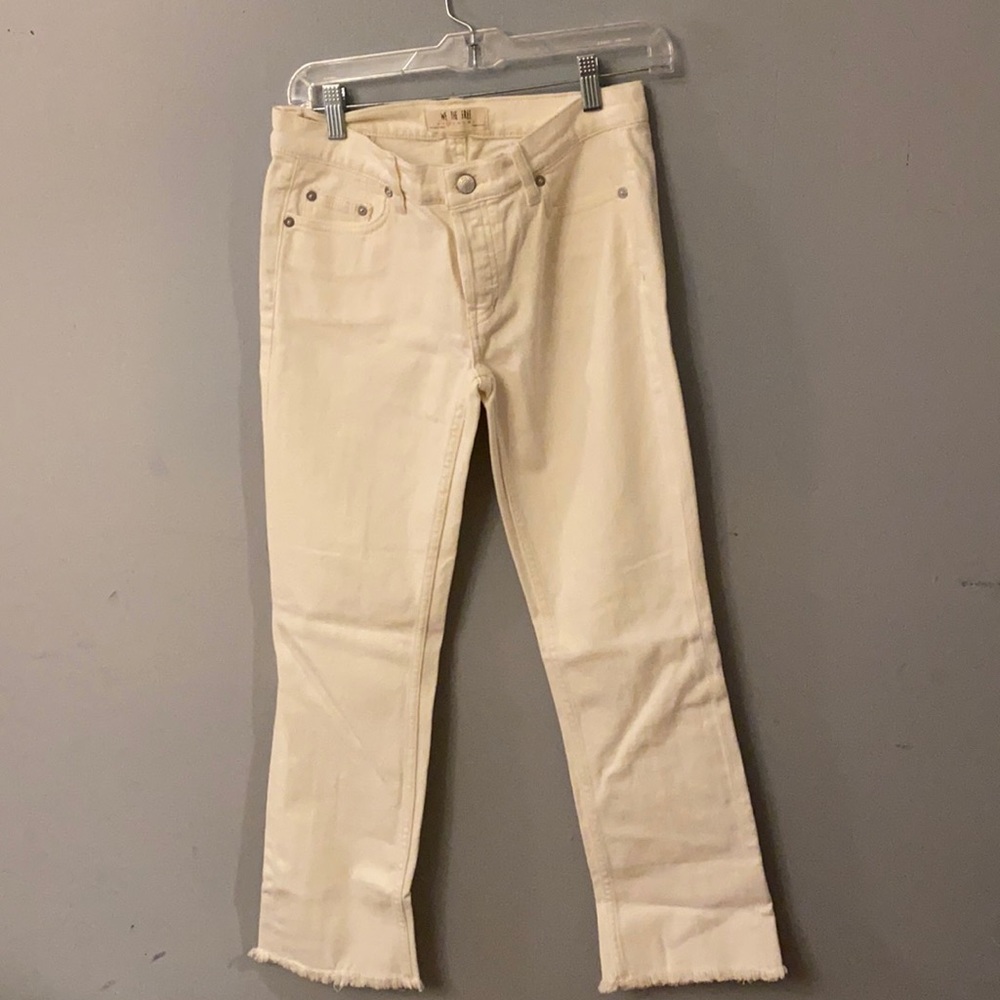 We the Free button fly ankle length jeans raw hem
